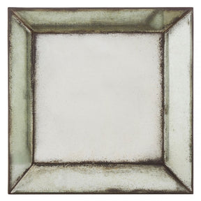 Rizzar Square Wall Mirror, Glass, Plywood, Black