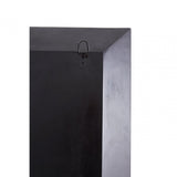 Rizzar Square Wall Mirror, Glass, Plywood, Black