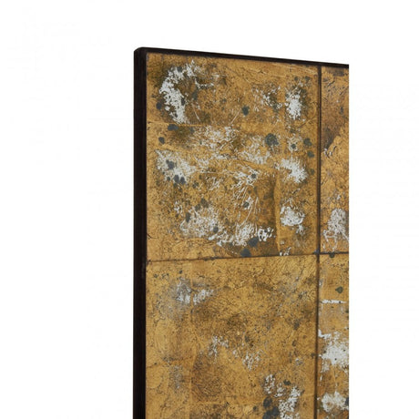 Rizzar Gold Finish Frame Wall Mirror, Glass, Plywood, Gold