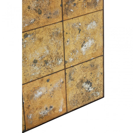 Rizzar Gold Finish Frame Wall Mirror, Glass, Plywood, Gold
