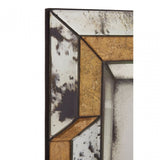 Rizzar 3D Black / Gold Finish Wall Mirror, Glass, Plywood, Gold