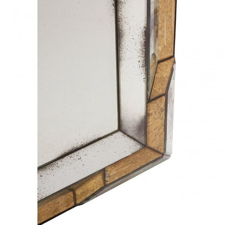Rizzar 3D Black / Gold Finish Wall Mirror, Glass, Plywood, Gold