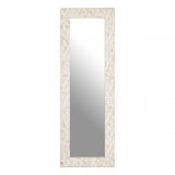 Festuel Rectangular Wall Mirror, Mirrored Glass, Teak, White