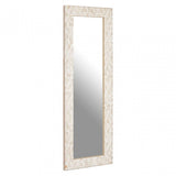 Festuel Rectangular Wall Mirror, Mirrored Glass, Teak, White