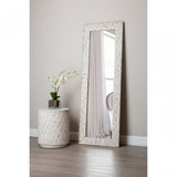 Festuel Rectangular Wall Mirror, Mirrored Glass, Teak, White