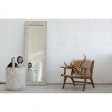 Festuel Rectangular Wall Mirror, Mirrored Glass, Teak, White