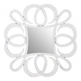 Gladis Wall Mirror, Crystal Mirror, Silver
