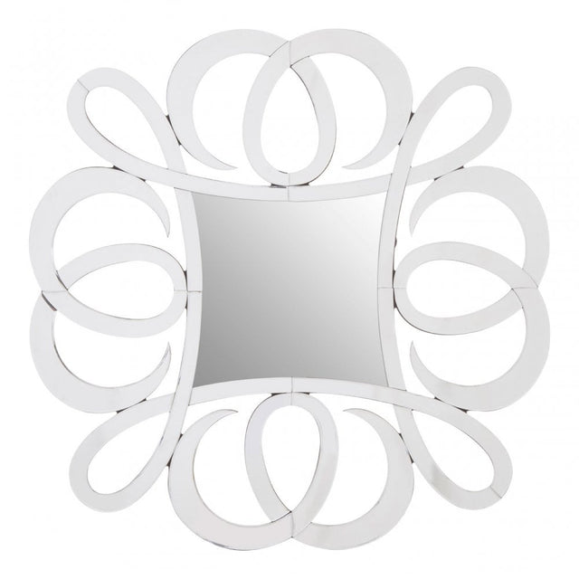 Gladis Wall Mirror, Crystal Mirror, Silver