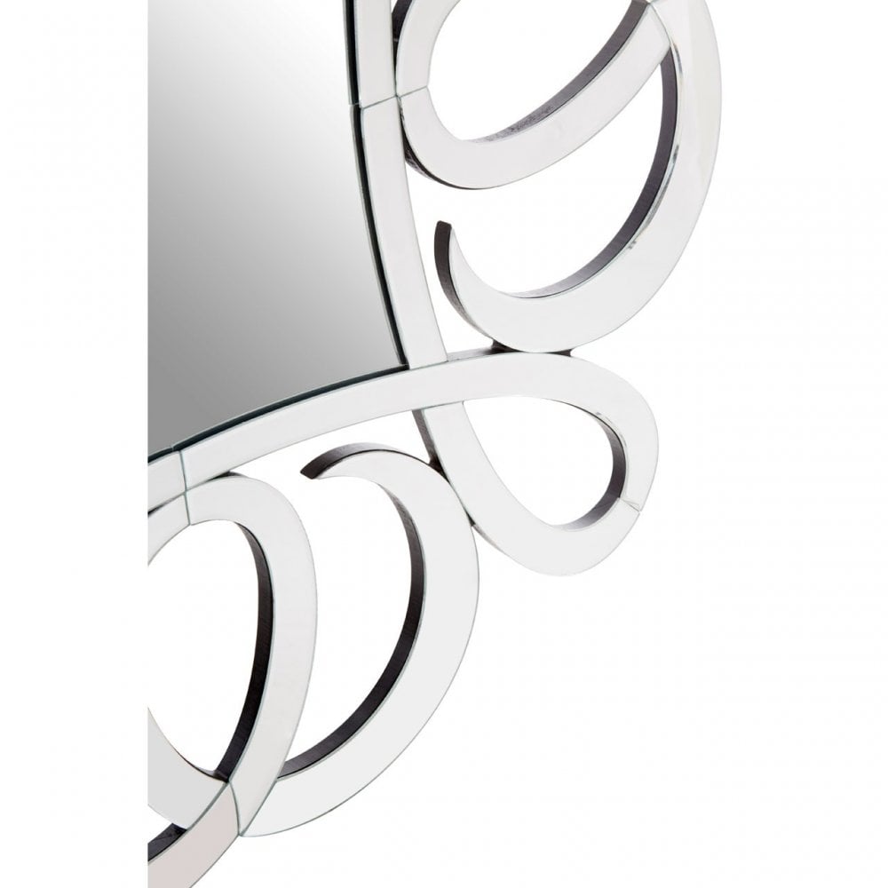 Gladis Wall Mirror, Crystal Mirror, Silver