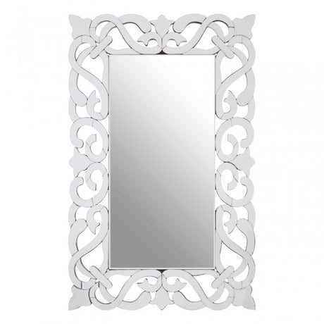 Ginny Wall Mirror, Crystal Mirror, Silver