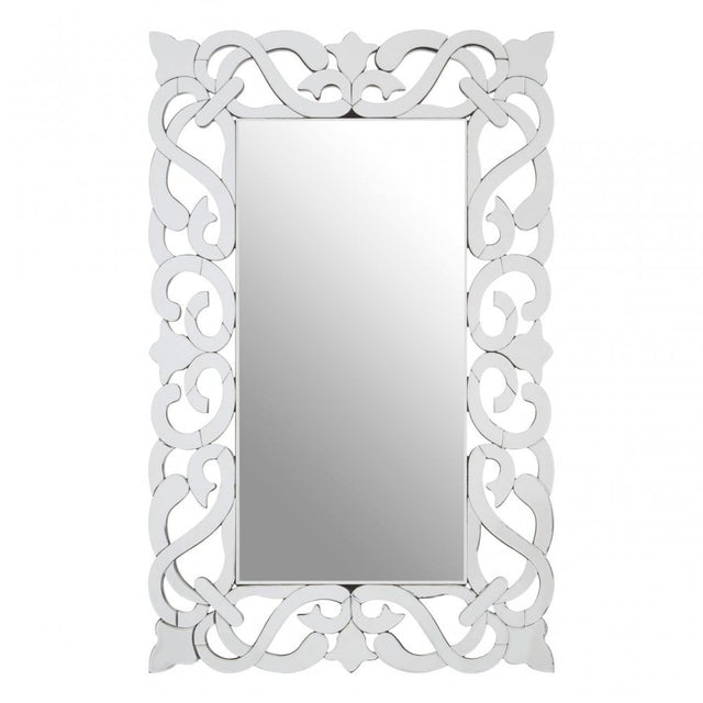 Ginny Wall Mirror, Crystal Mirror, Silver