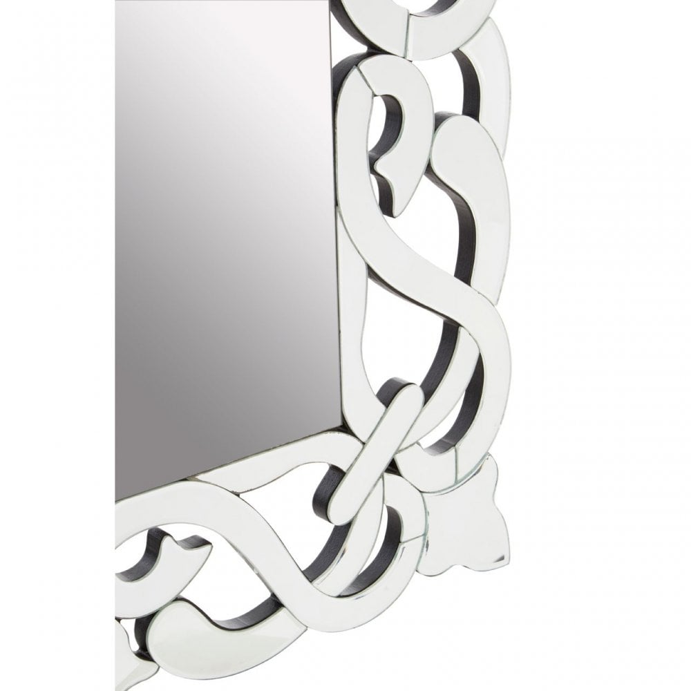 Ginny Wall Mirror, Crystal Mirror, Silver