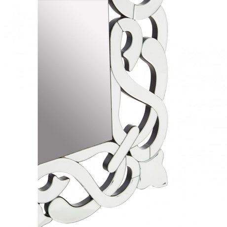Ginny Wall Mirror, Crystal Mirror, Silver