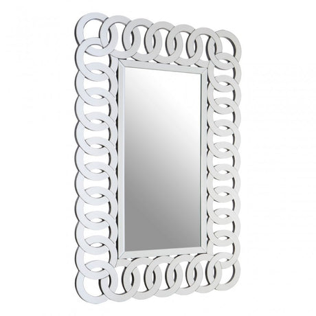 Ginna Wall Mirror, Crystal Mirror, Silver
