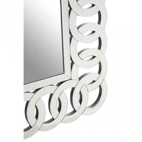Ginna Wall Mirror, Crystal Mirror, Silver