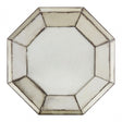 Rizzar 3D Octagonal Wall Mirror, Glass, Plywood, Black