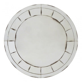 Rizzar Round / Mosaic Effect Wall Mirror, Glass, Plywood, Black