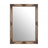 Bourbin Rectangular Gold Wall Mirror, Mirrored Glass, Wood, Gold