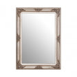 Bourbin Rectangular Grey Wall Mirror, Mirrored Glass, Wood, Grey