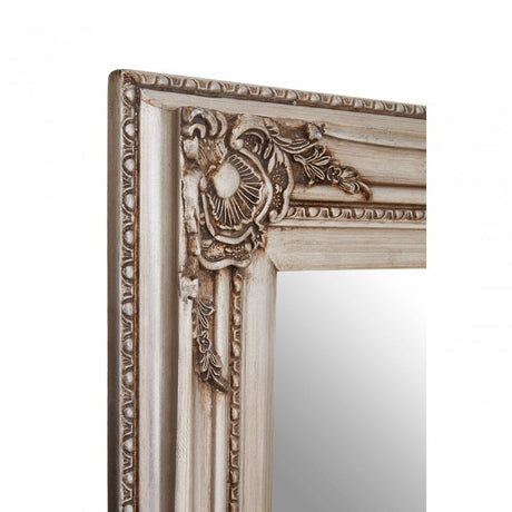 Bourbin Rectangular Grey Wall Mirror, Mirrored Glass, Wood, Grey