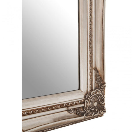 Bourbin Rectangular Grey Wall Mirror, Mirrored Glass, Wood, Grey
