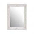 Bourbin Rectangular Antique White Wall Mirror, Mirrored Glass, Wood, White