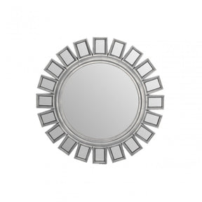 Inti Silver Wall Mirror, Mirrored Glass, Silver