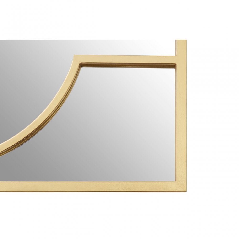 Farran Deco Wall Mirror, Glass, Iron, Champagne