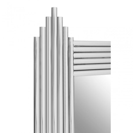 Clarice Wall Mirror, Mirrored Glass, Stainless Steel, Silver