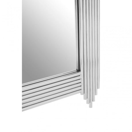 Clarice Wall Mirror, Mirrored Glass, Stainless Steel, Silver