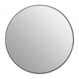 Leonov Large Round Recessed Mirror, Mirrored Glass, Stainless Steel, Silver