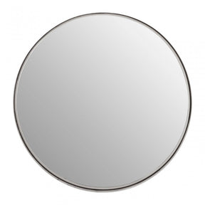 Leonov Large Round Recessed Mirror, Mirrored Glass, Stainless Steel, Silver
