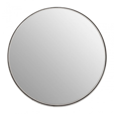 Leonov Large Round Recessed Mirror, Mirrored Glass, Stainless Steel, Silver
