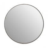 Leonov Medium Round Recessed Mirror, Mirrored Glass, Stainless Steel, Silver