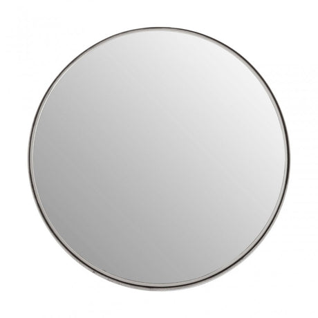 Leonov Medium Round Recessed Mirror, Mirrored Glass, Stainless Steel, Silver