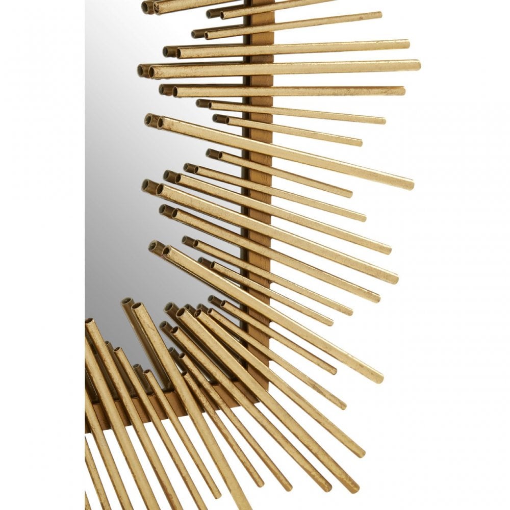 Sunray Sunburst Wall Mirror, Iron, Mirrored Glass, Gold