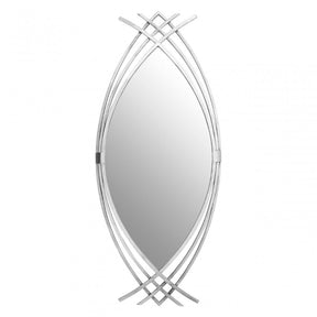 Farran Oval Wall Mirror, Glass, Iron, Silver