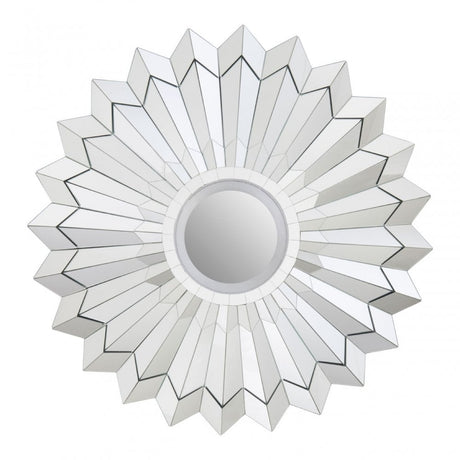 Raita Wall Mirror, Wood, Mirrored Glass, Silver