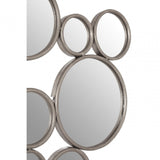 Zodiac Large Silver Multi Circle Wall Mirror, Mirrored Glass, Silver