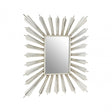 Zodiac Sunburst Design Wall Mirror, Mirrored Glass, Silver