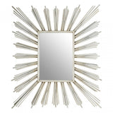 Zodiac Sunburst Design Wall Mirror, Mirrored Glass, Silver