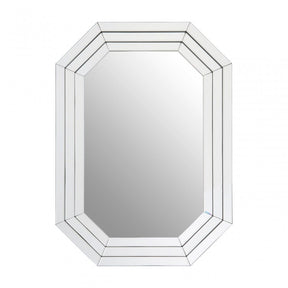 Raya Wall Mirror, Wood, Mirrored Glass, Silver