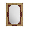 Columbus Canvas / Leather Trim Wall Mirror, Canvas, Mirrored Glass, Gold