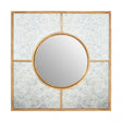 Zodiac Gold Finish Art Deco Wall Mirror, Mirrored Glass, Gold