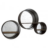 Unity Wall Mirrors Set of 3. Fir Wood, Mirrored Glass, Natural