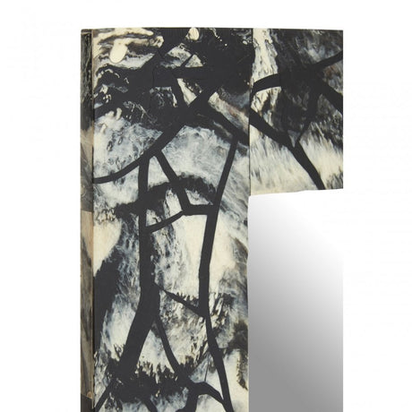 Kurl Wall Mirror, Iron, Mirrored Glass, Grey