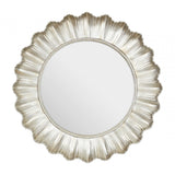 Champagne Finish Scallop Wall Mirror, Mirrored Glass, Gold