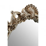Champagne Finish Rose and Clam Wall Mirror, Mirrored Glass, Gold