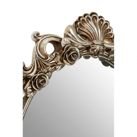 Champagne Finish Rose and Clam Wall Mirror, Mirrored Glass, Gold