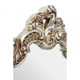 Champagne Finish Rose Crest Wall Mirror, Mirrored Glass, Gold